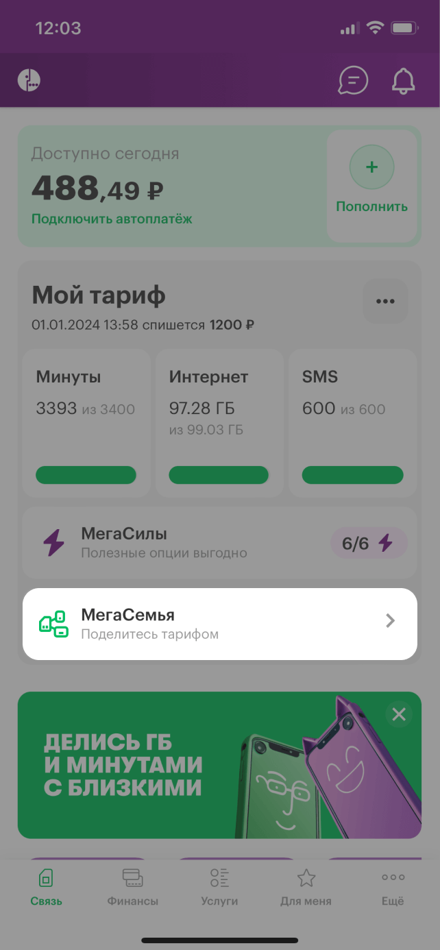 МегаСемья услуга от МегаФона: описание, условия подключения Санкт-Петербург  и область